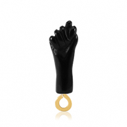 Colgantes de resina "Mano Fico"  Negro-dorado