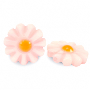 Abalorios conchas flor Rosa claro-naranja