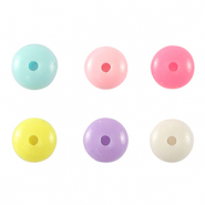 Abalorios con look acrílico rondeles Multicolor pastel