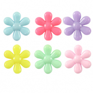 Abalorios con look acrílico flor Multicolor pastel