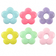 Abalorios con look acrílico flor Multicolor pastel