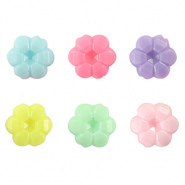 Abalorios con look acrílico flor Multicolor pastel