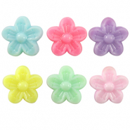 Abalorios con look acrílico flor Multicolor pastel