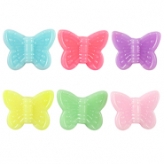 Abalorios con look acrílico mariposa Multicolor pastel