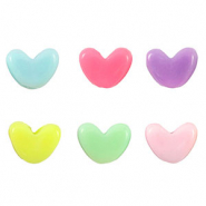 Abalorios con look acrílico corazón Multicolor pastel
