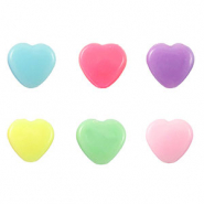 Abalorios con look acrílico corazón Multicolor pastel