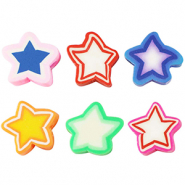 Abalorios de pol&iacute;meros estrella Multicolor