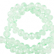 Abalorios faceteados disco 6x4mm Verde menta delicado