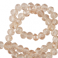 Abalorios faceteados disco 6x4mm Beige &aacute;mbar