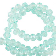 Abalorios faceteados disco 4x3mm Azul turqueza claro