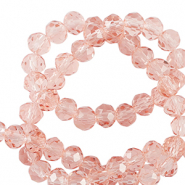 Abalorios faceteados disco 4x3mm Rosa polvo