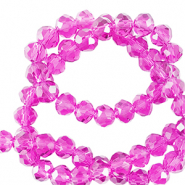 Abalorios faceteados disco 3x2mm Rosa ne&oacute;n