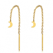 Pendientes Acero Inox luna Dorado