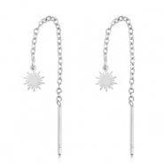 Pendientes Acero Inox sol Plateado