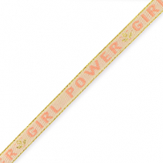 Cinta con texto "girl power" Rosa p&aacute;lido-rosa rojizo
