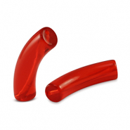 Abalorios acr&iacute;licos tubo Rojo
