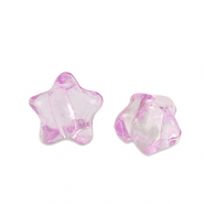 Abalorios acr&iacute;licos estrella Rosa purp&uacute;ra transparente