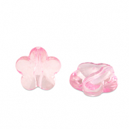 Abalorios acr&iacute;licos flor Rosa transparente