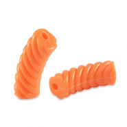 Abalorios acr&iacute;licos tubo espiral Naranja