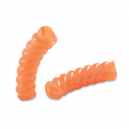 Abalorios acr&iacute;licos tubo espiral Naranja transparente