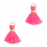Borlas 1.2cm Dorado-rosa fucsia neón