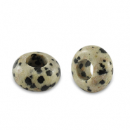 Piedras naturales Dálmata rondeles 14mm Greige