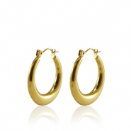 Pendientes Acero Inox criolla 25mm Dorado