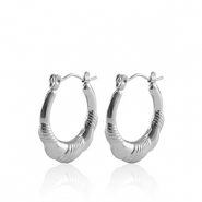 Pendientes Acero Inox criolla 20mm Plateado