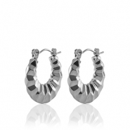 Pendientes Acero Inox criolla 20mm Plateado