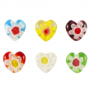 Abalorios Millefiori corazón flor Multicolor