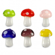 Abalorios de cristal seta Multicolor-blanco