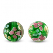 Abalorios de cristal 14mm Transparente-verde