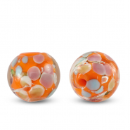 Abalorios de cristal 14mm Transparente-naranja