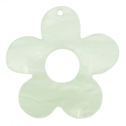Colgantes de resina flor Verde menta ne&oacute;n