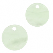 Colgantes de resina 12mm Verde menta ne&oacute;n