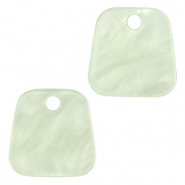 Colgantes de resina trapecio Verde menta ne&oacute;n