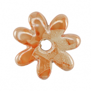 Abalorios de cerámica griega DQ flor Naranja