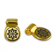Correderas met&aacute;lica DQ flor Dorado (sin n&iacute;quel)