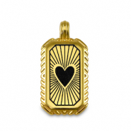 Colgantes metálicos DQ corazón Dorado (sin níquel)