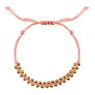 Pulseras Trendy abalorios de metal Rosa melocotón-dorado