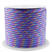 Cordón estilo marino 2mm Púrpura-azul-dorado