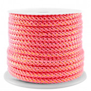 Cordón trendy 3mm Rosa neón-dorado