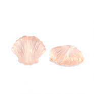 Abalorios acr&iacute;licos concha Transparente rosa salm&oacute;n