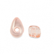 Abalorios acr&iacute;licos chips Transparente rosa salm&oacute;n