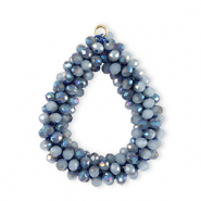 Colgantes faceteados gota Azul marino