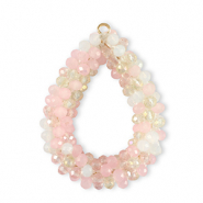 Colgantes faceteados gota Multicolor cristal-rosa