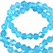 Abalorios faceteados bicono 6mm Azul turqueza azure