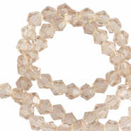 Abalorios faceteados bicono 3mm Beige ámbar
