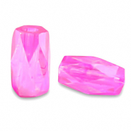 Abalorios faceteados tubo Rosa neón