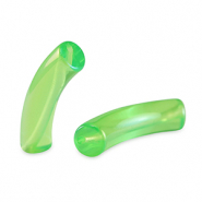 Abalorios acr&iuml;licos tubo Verde peridoto	-cubierta AB